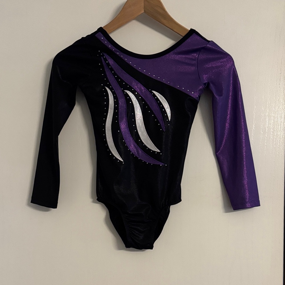 Purple and Black Kids Costume Leotard